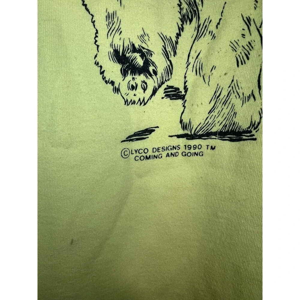 Vtg Fruit Of The Loom Mens Sz XL Yellow T-shirt Lyco 90S Single Stitch Come & Go